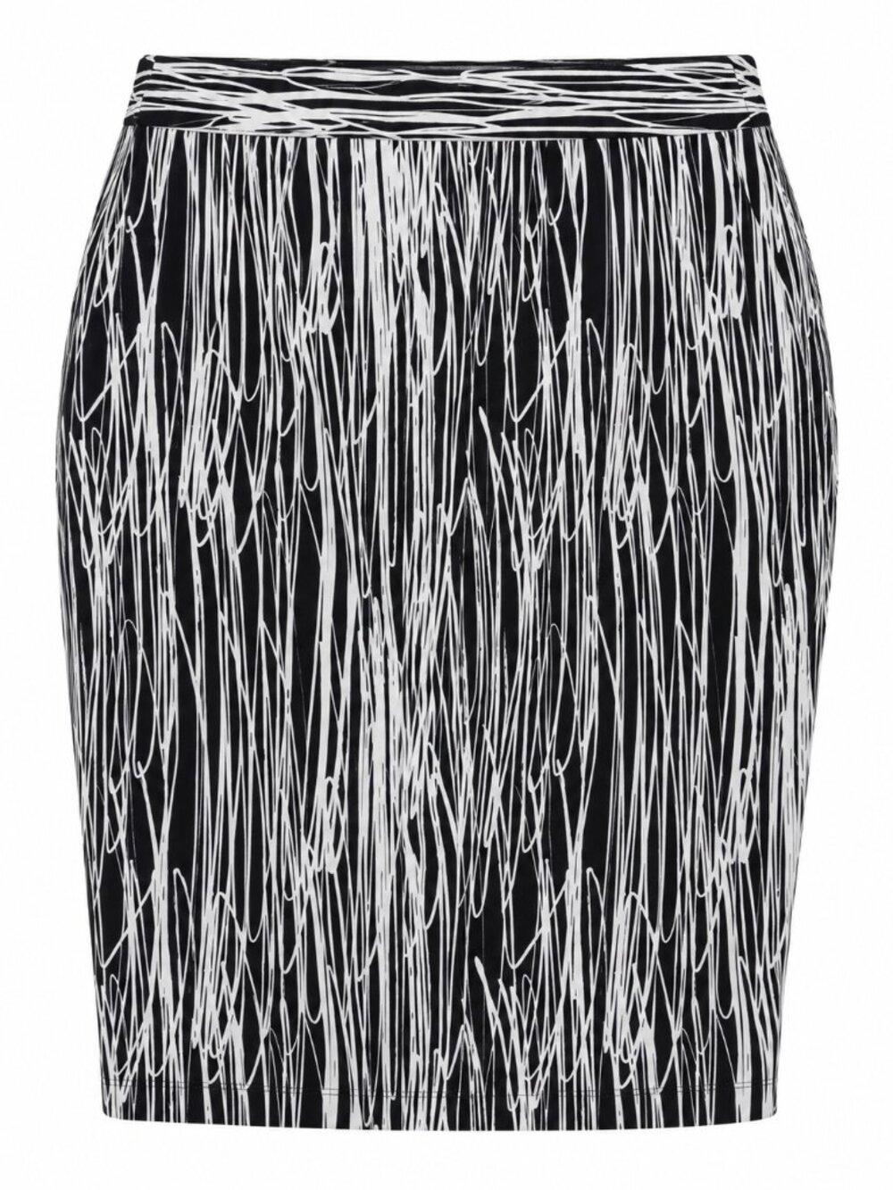 Worthington Black White Abstract Print Pencil Skirt Size 8 Career Office